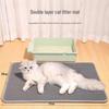 Очень большой нескользящий коврик для кошачьего туалета - Защита от следов, Защита от брызг, Устойчивый к царапинам, Двухслойный, Непромокаемый, Контроль песка.