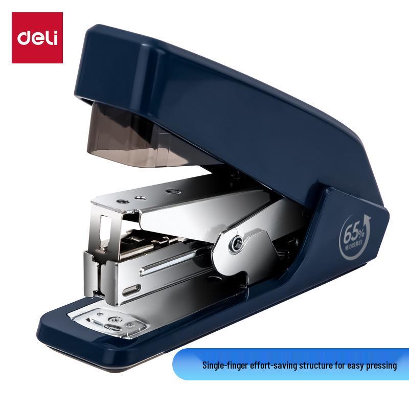 Deli Stationery Student & Office Labor-Saving Stapler, Large & Medium Sizes, Thickened Design