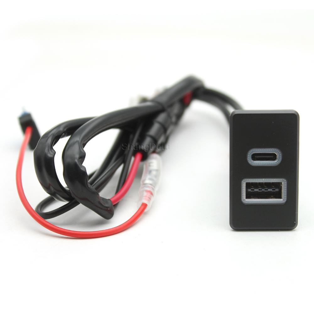 Автомобильное USB-зарядное устройство PD Быстрая зарядка телефона QC3.0 Двухпортовый интерфейсный разъем-адаптер для Nissan Paladin Patrol Y60 Y61 Аксессуары