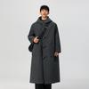 Korean Style Hooded Wool Blend Toggle Coat - Mid-Length for Autumn & Winter