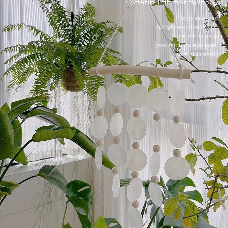 1PC DIY Seashell Air Hanging Ornaments Retro-Style Eco-Friendly Natural Boho Shell Wind Chimes Shell Wind Chime Materials