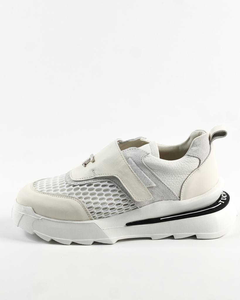 Кроссовки на липучке Tucino 5874 36 Белые кожа текстиль