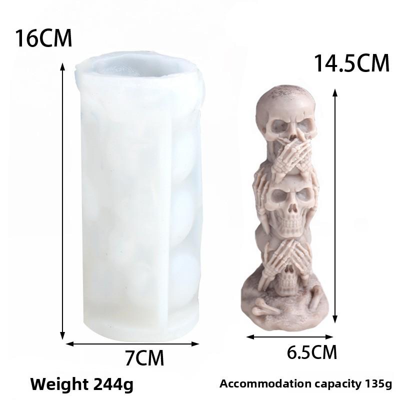 1-5 шт. Хэллоуин DIY Форма для свечей 3 шт. - Силиконовая форма Тыква Череп Гримаса для Ароматерапевтического Воска Жуткое Украшение для Домашней Вечеринки