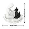 Creative Girl And Cat Statue 3D Printed Lotus Cat Sculpture Collection Desktop Ornaments  Home
