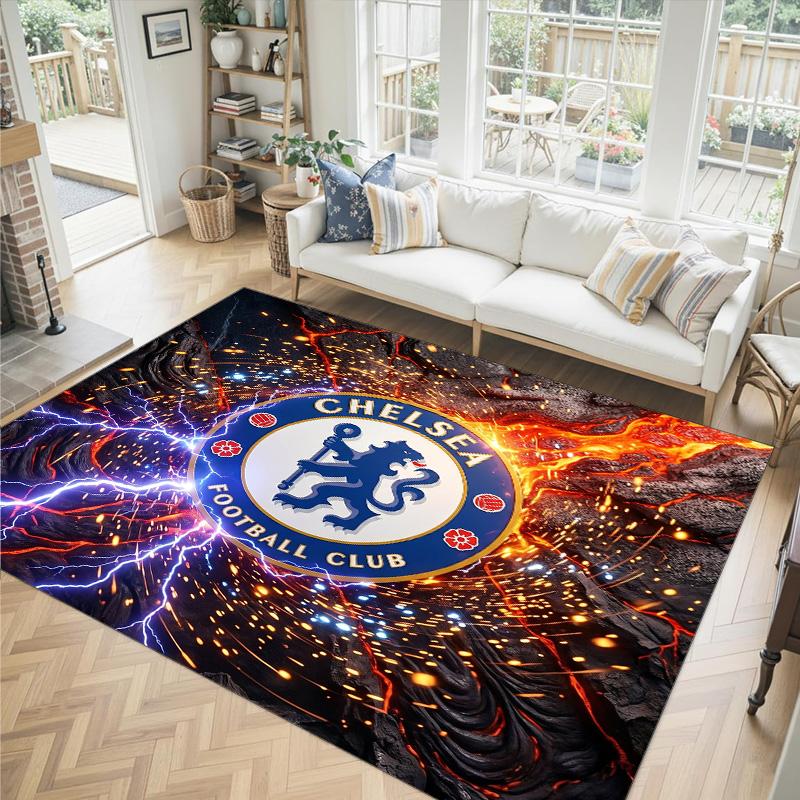 Дизайн Chelsea FC Хрустальный Велюровый Ковер Уютный Не?Нескользящий ковер с принтом для спальни, гостиной, прихожей