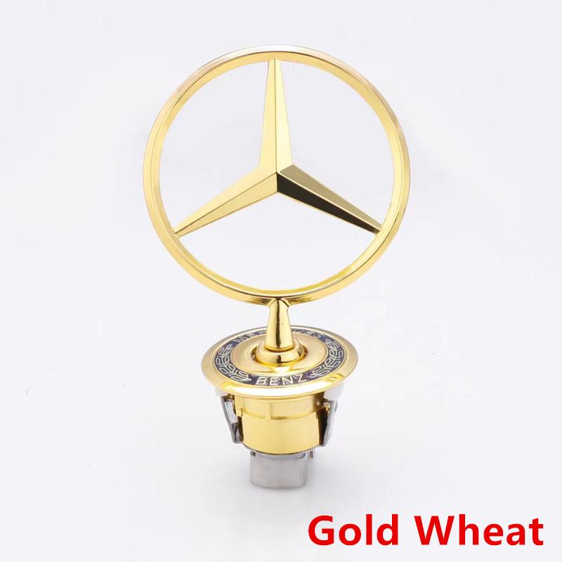 Car Sticker Star Bonnet Chrome Badge 44mm Car Front Hood Emblem Logo For Mercedes Benz C E S Class W204 W205 W211 W212 W213 W220