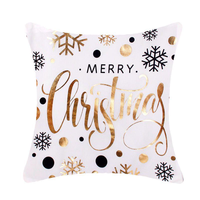 Luxurious Christmas Pillow Case Glitter Cotton Linen Sofa Throw Cushion Cover For Cozy Living