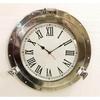 Antique Marine Brass Ship Porthole Clock 17" Nautical Wall Mounted Clock Home Decorative