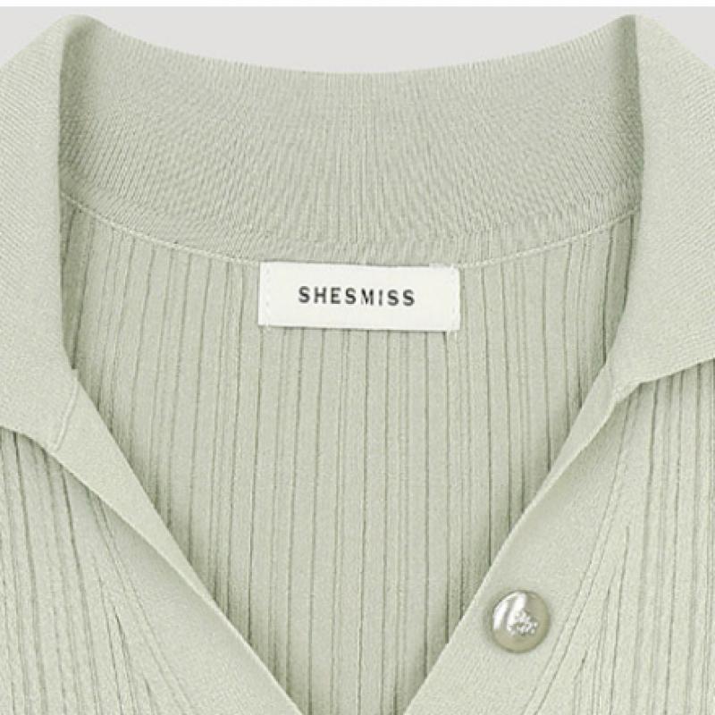 [She S miSS] V-образный воротник, полупуговица, 7 частей, трикотаж SSkpoo11010 Ln