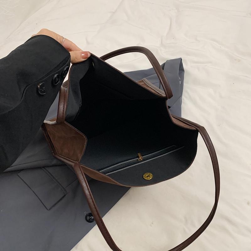 Зимняя простая модная женская сумка из ретро матовой замши большой емкости, однотонная сумка через плечо с креплением под мышкой