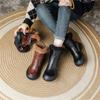 Women Winter Fashion Warm Plush Genuine Leather Women's Boots With Anti Slip Soft Sole Comfortable Side Zipper Short Boots