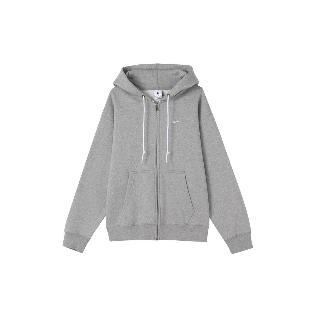 Nike Logo Embroidered Zip Hoodie Jacket Men Outerwear Grey DR0404-063