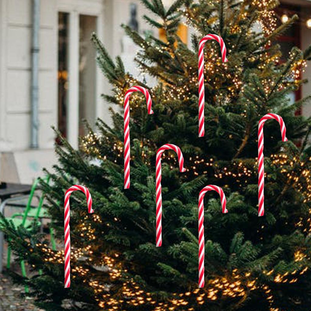 5Pieces Festival Plastic Candy Canes Ornament for Christmas Tree Assorted Color Christmas Party Supplies Decoration