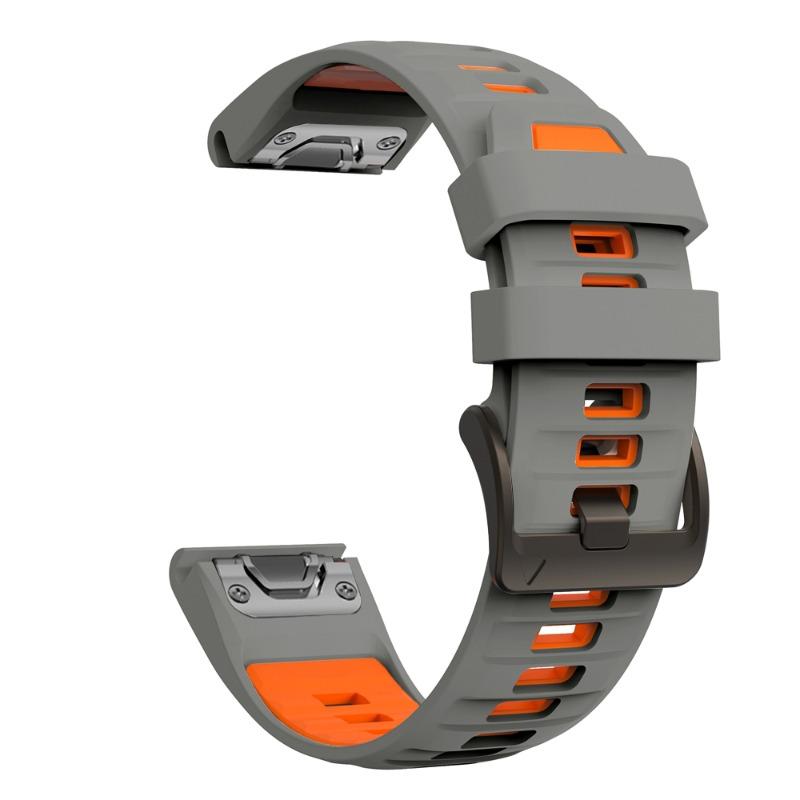 Двухцветный силиконовый ремешок Quickfit 22 мм 26 мм для часов Garmin Fenix 6 6X 6S Pro Sapphire Solar Fenix 8 7 Pro Enduro 3 Sport
