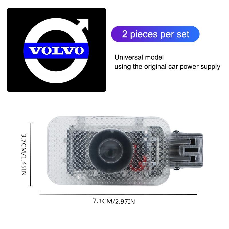 AABBC1 2Pcs LED Welcome Lights Car Door Emblem Projector Lamps Sticker For Volvo XC90 V90 V60 XC60 V40 EC40 EX40 S80 S60 S90 C40 XC40