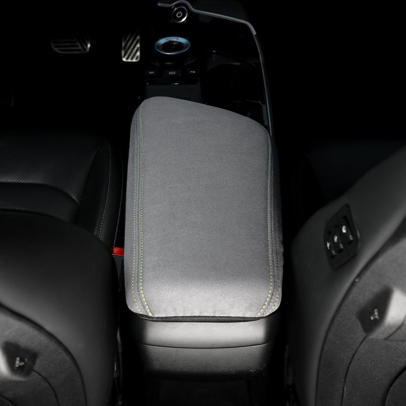 For Kia EV6 -2025 Black Grey Anti-Slip Soft Leather Car Center Console Armrest Pad Cover LHD