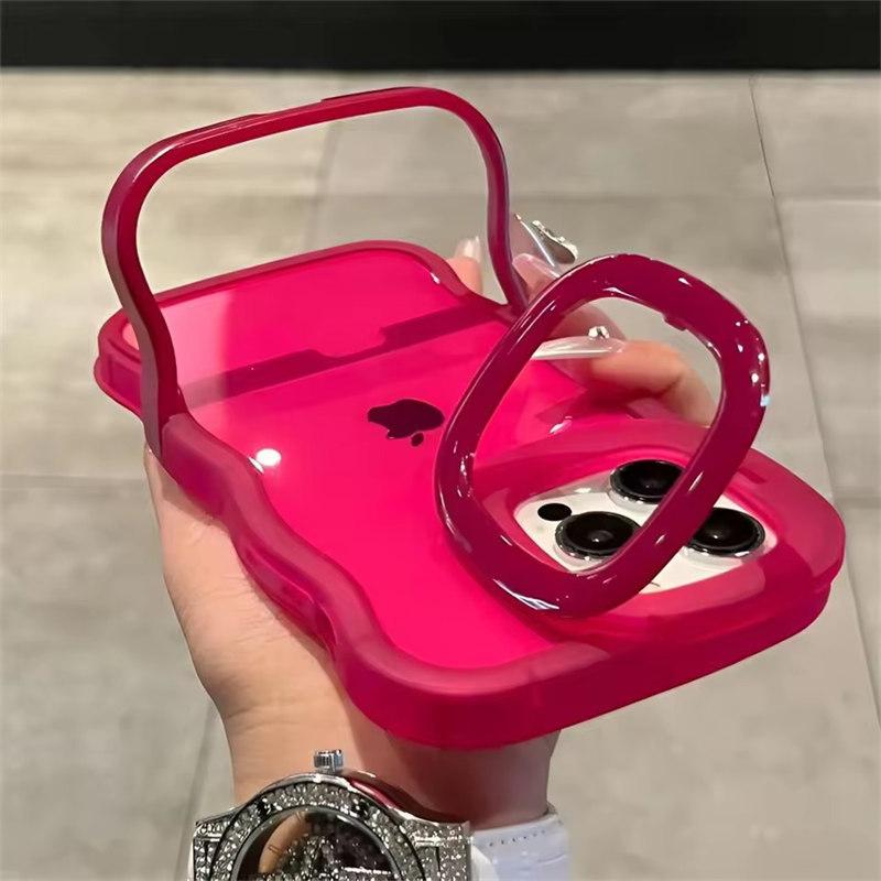2IN1 складной волнистый прозрачный чехол для iPhone 16 15 11 12 13 14 Pro Max X XR модный 3D фигурный противоударный защитный чехол