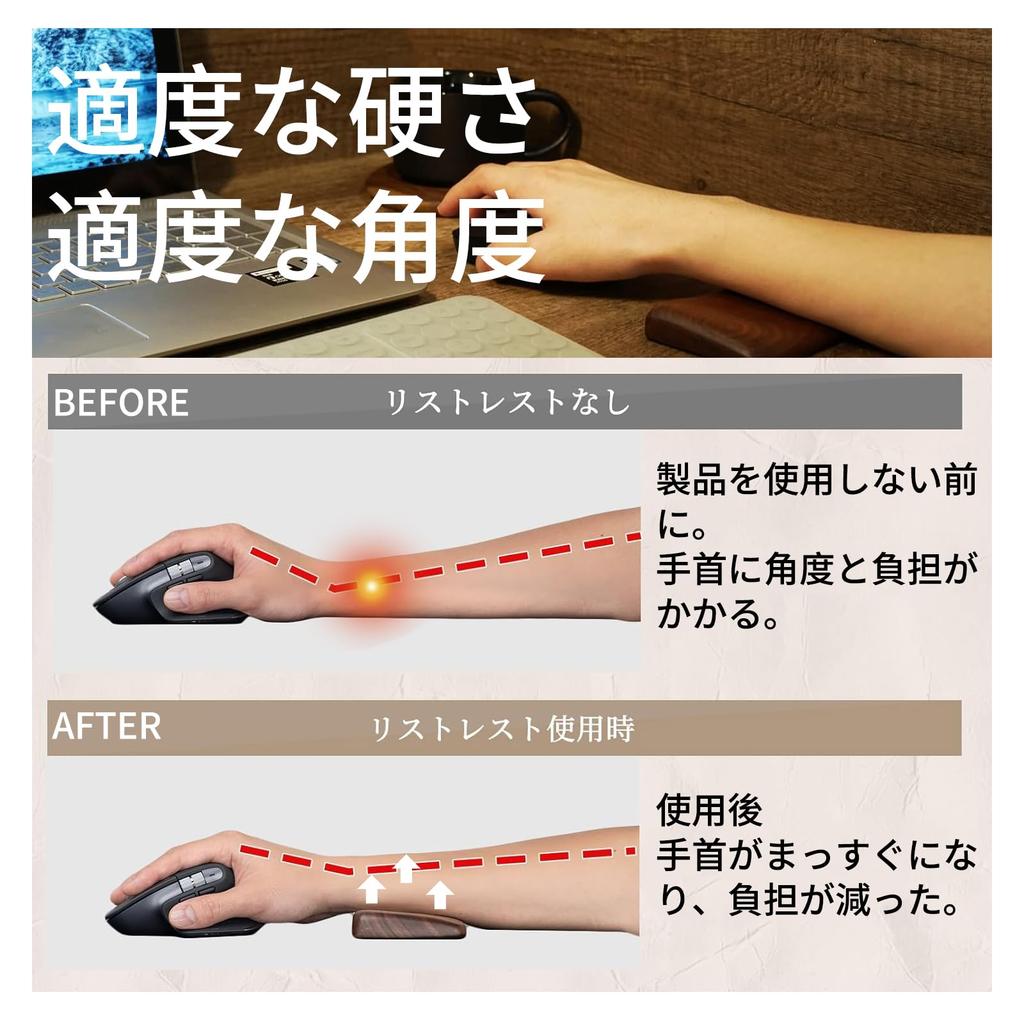 Анинако Подставка для запястья мыши Деревянная Подставка для ладони Запястье Усталость Сумка для хранения Подставка для руки мыши Подставка, Подставка, Подставка, Подарок, Презент, Тендинит, Облегчение, В комплекте, Орех, Подставка,