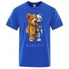 Funny Teddy Bear Robot Tshirt Robotic Bear Men Short Sleeve Fashion Casual Clothing Summer Cotton Tees Oversized Street T-Shirts