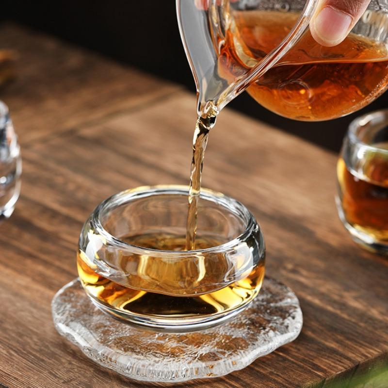 Набор из 2 шт. Посуда Хрустальное стекло 80 мл Мастер-чашка Диспенсер для воды Кавайная Утолщенная Чайная чашка Дом Кофейная посуда Чайная посуда Кофейные чашки