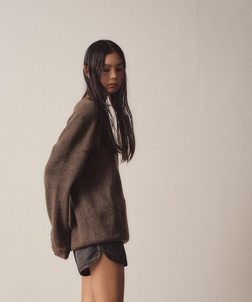 EZIO WOMEN W Soft Filling Round Knit_Brown