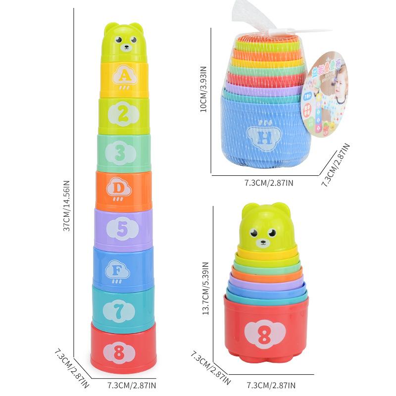 Детская развивающая и познавательная игра-пирамидка, музыкальная, интерактивная, соревновательная, на скорость, с чашками для спидстекинга, настольная игра