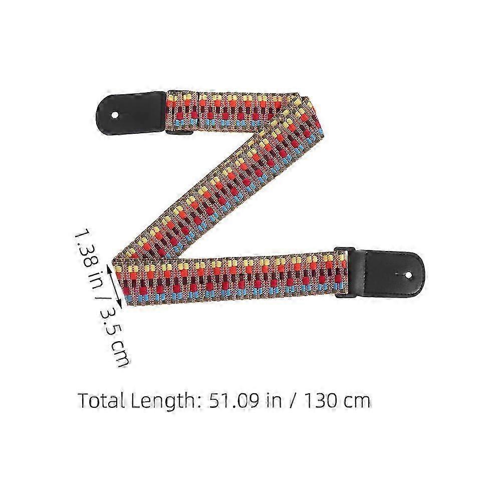 Clip-On Ukulele Straps Boho Style Adjustable Ukulele Strap Performance Outdoor Music 130.00X3.50X0.30Cm 4Pcs