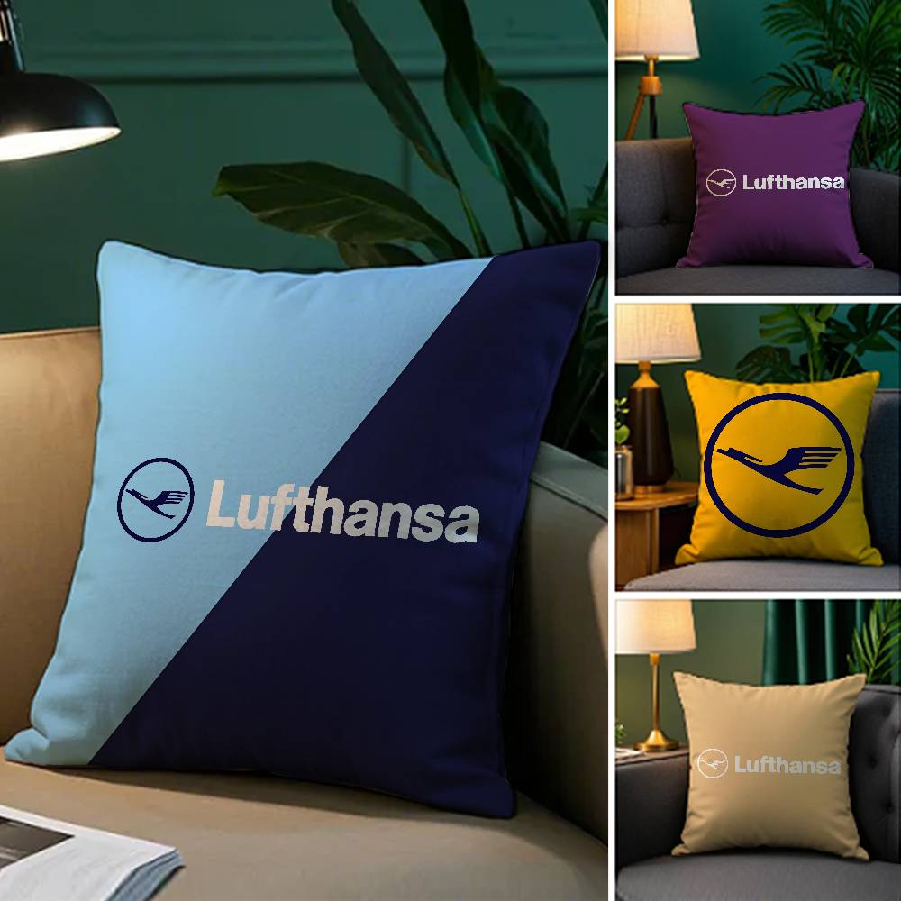 Подушка-наволочка в память о полете L-Lufthansa-T Airlines Комфорт Диван-кровать Шелковистая элегантная Невидимая молния Декоративная наволочка
