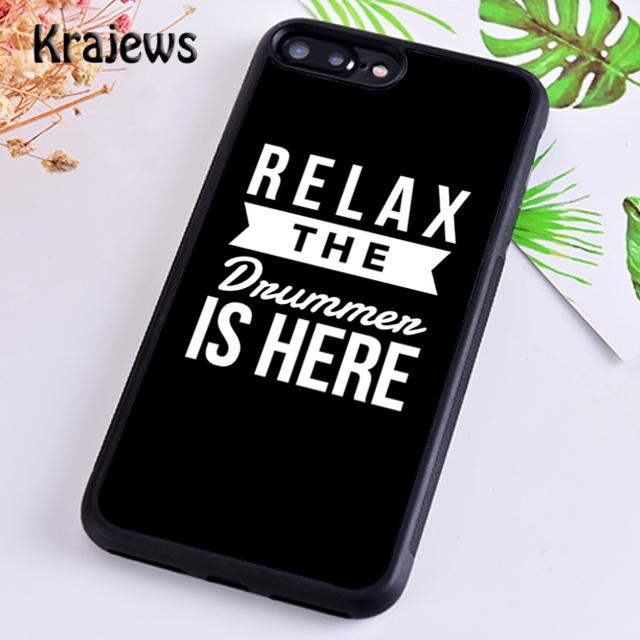 Krajews Drum Drummer Music Dj Pattern Soft Phone Case For iPhone 17 Air 16 15 14 plus 11 12 13 pro max coque Fundas