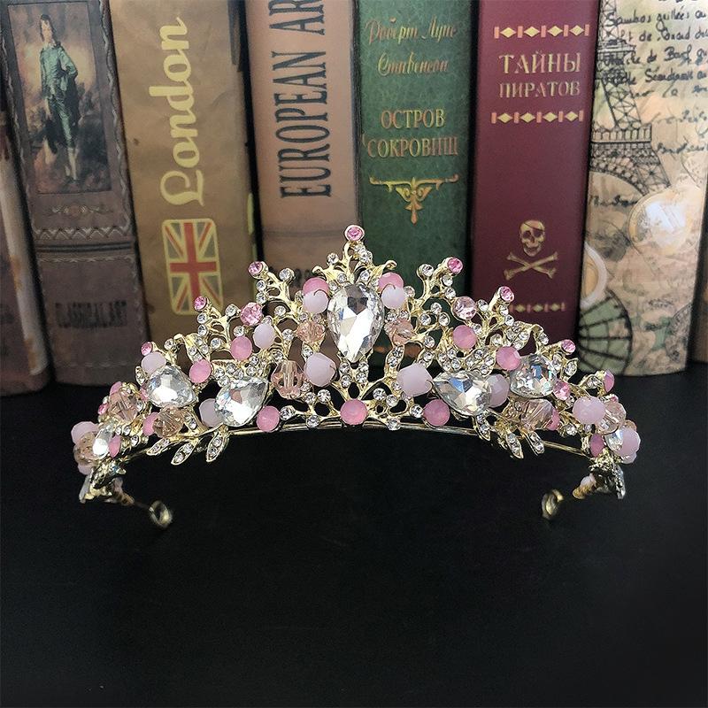 New Wedding Birthday Headband Headband Crown Baroque Rhinestone String Crystal Bridal Handmade Crown Accessories