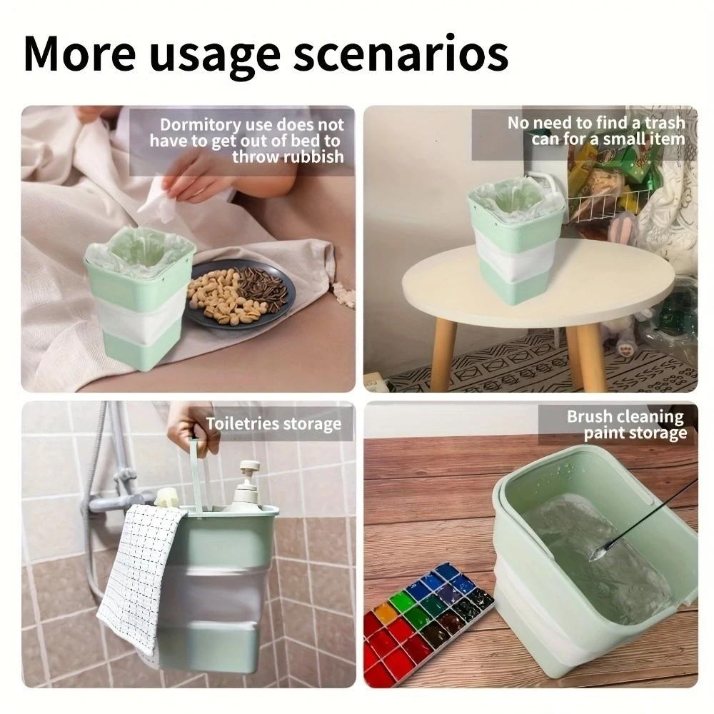 Multi-function Folding Car Trash Bin Portable Rubbish Basket Car Supplies Waste Litter Can Car Use