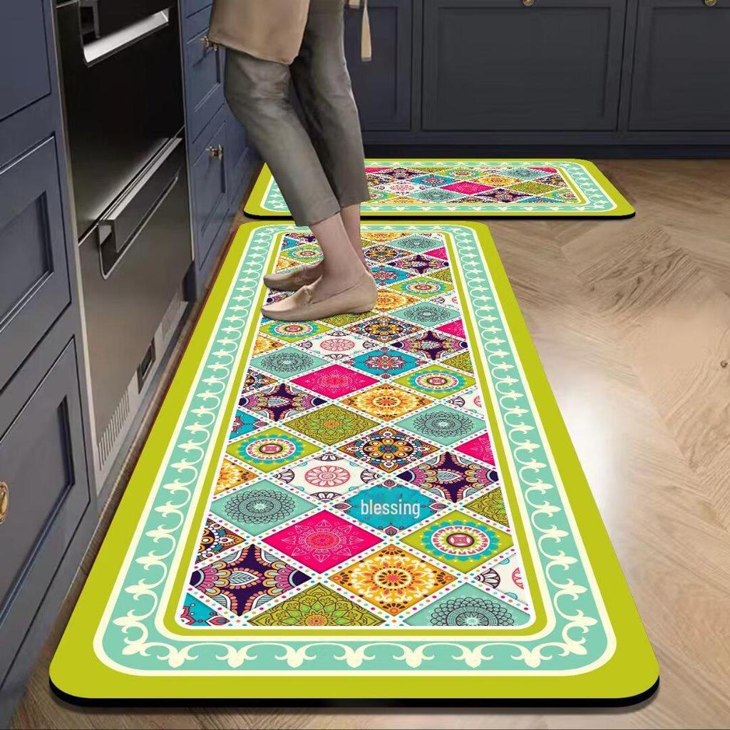 Diatom Mud Kitchen Floor Mats - Oil-Proof, Anti-Fouling, Washable, Cuttable, and Dirt-Resistant