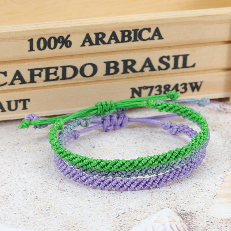 Браслет ручной работы из вощеной нити, водонепроницаемые плетеные браслеты для женщин и мужчин, богемные браслеты-скрутки, браслеты дружбы