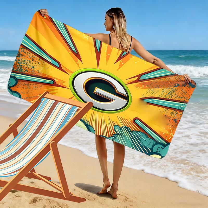 Пляжное полотенце с принтом Green Bay Packers, большое, мягкое, быстросохнущее, для пляжа, кемпинга, плавания