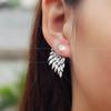 Retro Three-dimensional Wing Earrings Feather Alloy Piercing Earrings Female Jewelry AVE