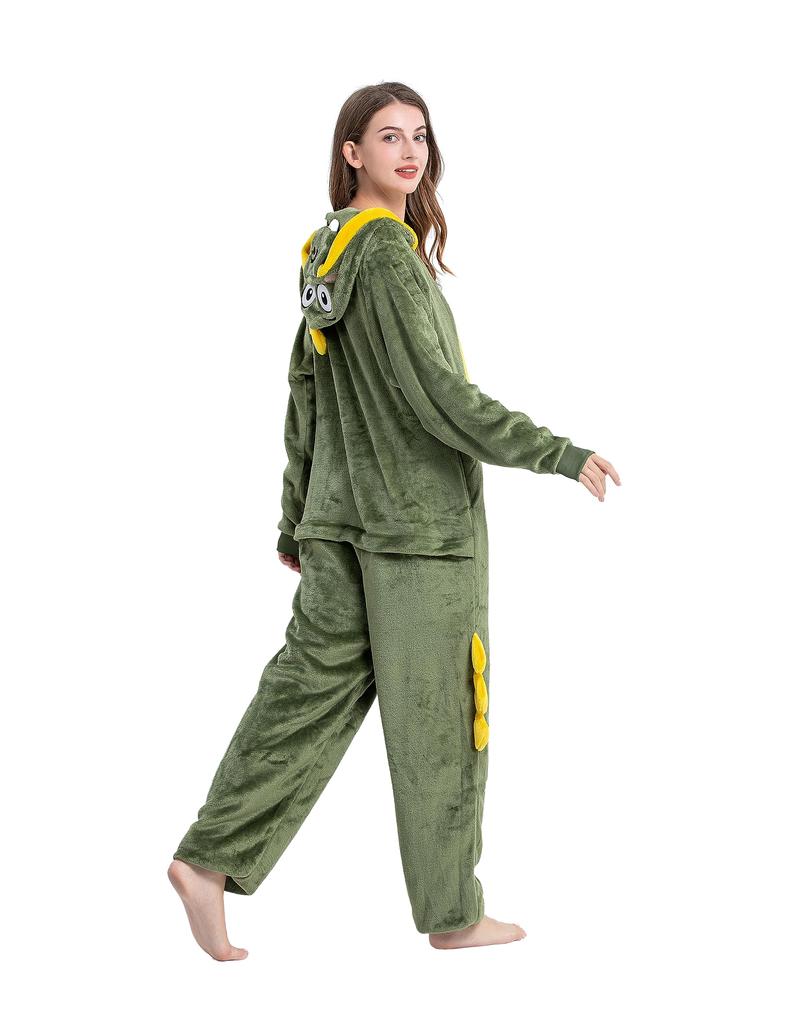 Dorawithme Crocodile Kigurumi Pajamas for Adults, Loungewear, Animal Cosplay Costume, Halloween, Christmas, Unisex (XL)