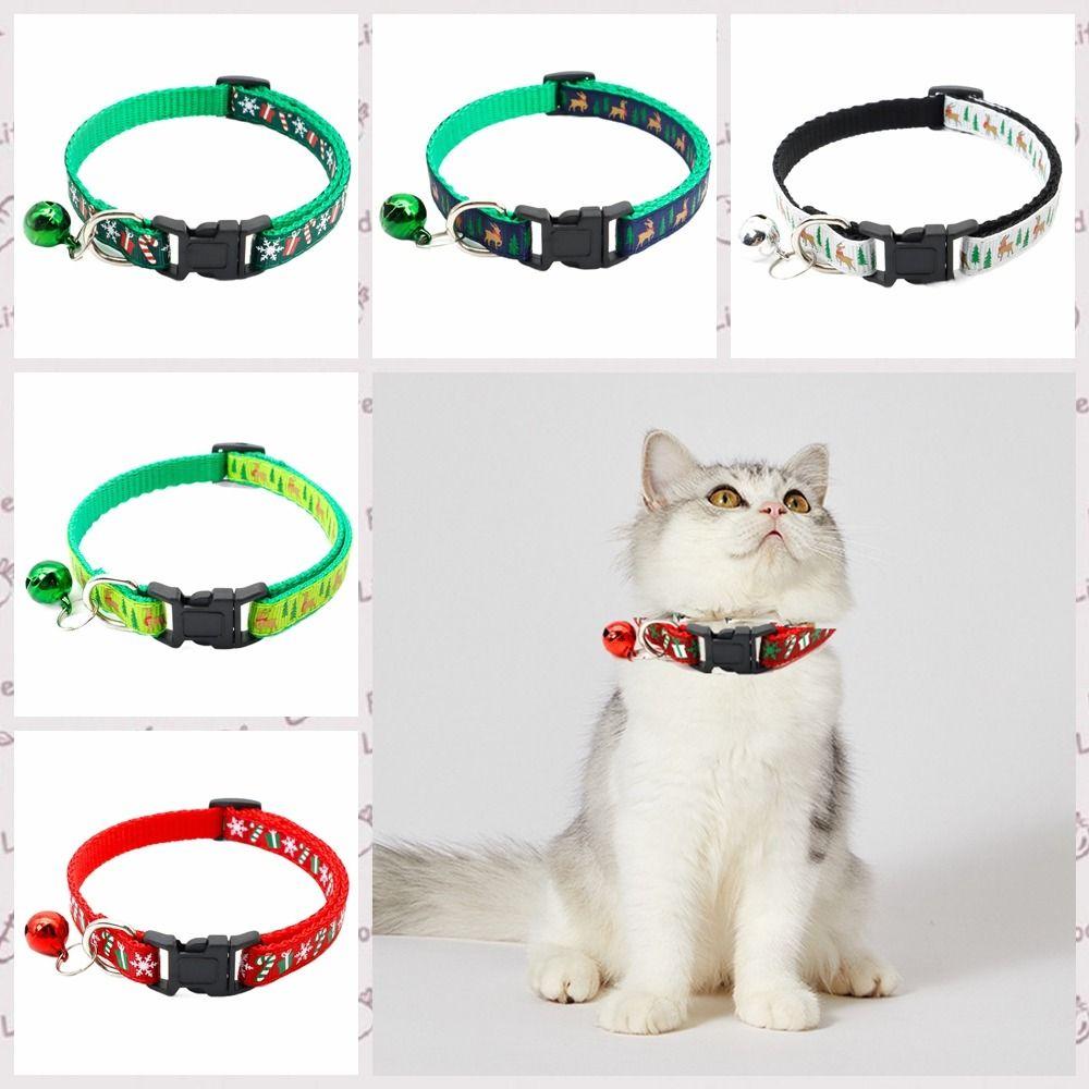 with Bell Christmas Cat Collar Polypropylene Elk Dog Necklace Christmas Pet Collar New Year