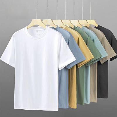 Футболка унисекс из плотного хлопка плотностью 220 г, белого цвета, с короткими рукавами, с круглым вырезом