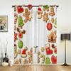 Gingerbread Cookies Background Window Curtains For Living Room Bedroom Luxury Modern Kitchen Curtains Fabric Drapes