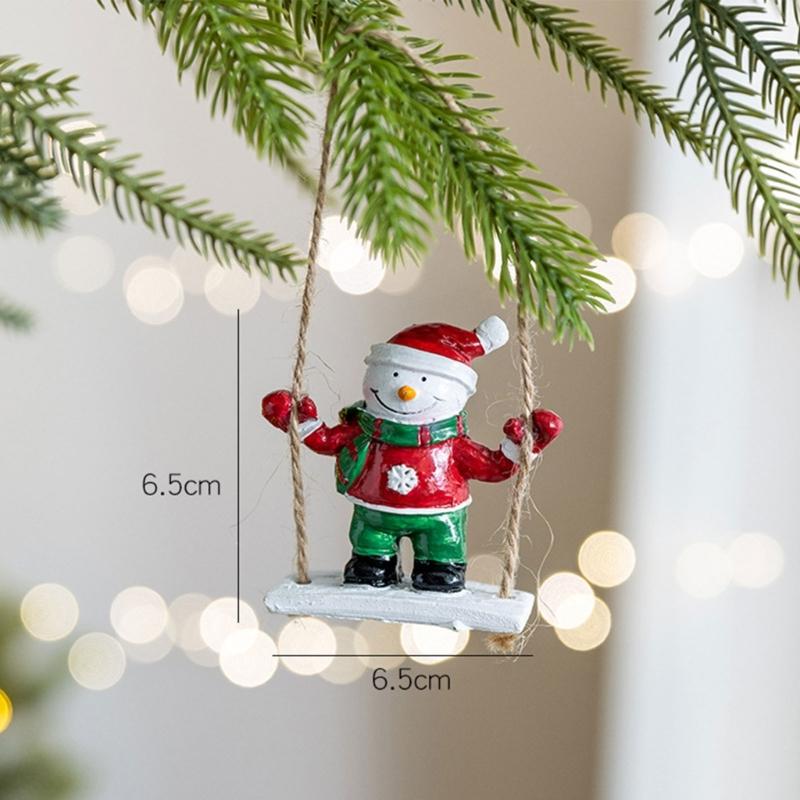 Christmas Swing Ornament User friendly Resin Hanging Decoration For Tree Wall Window Holiday Festival Decors Gift
