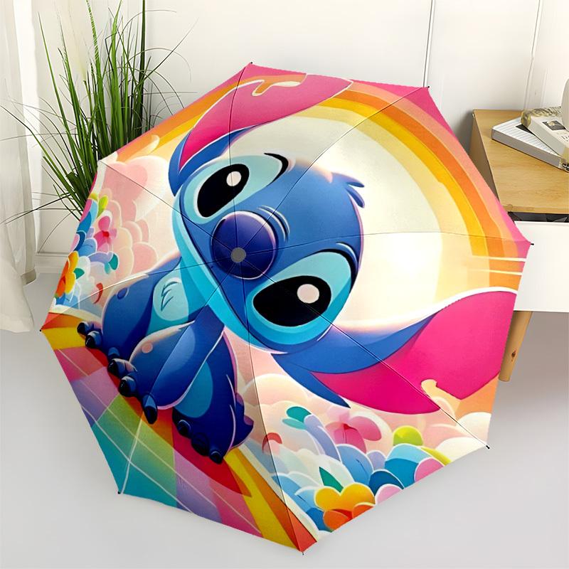 1pc Stitch Automatic Umbrella 8-Bone Design Compact Gear for Outdoor Travel,Perfect Gift for Friends' Birthdays yy250815030