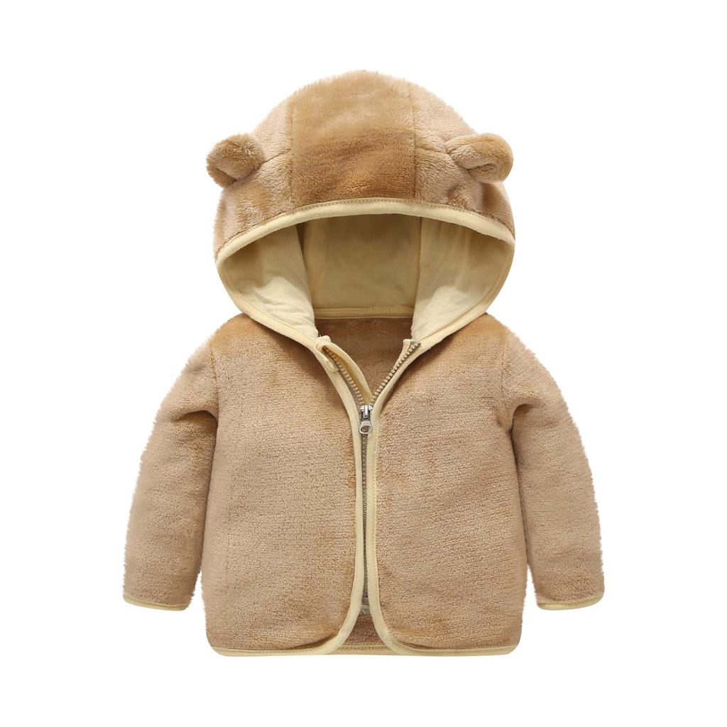 Зимнее детское пальто с капюшоном для мальчиков и девочек, теплое пальто из кораллового флиса