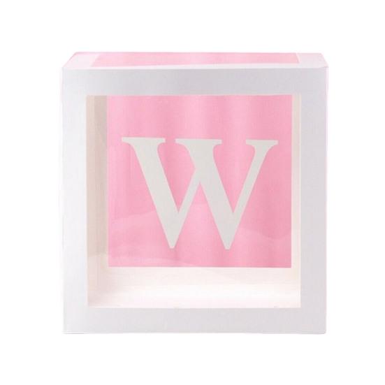 Balloon Box Reusable Clear Paper Box with Letter Stackable DIY Assembly 25 X 25cm Cube Box for Graduation Wedding Birthday Party Decor