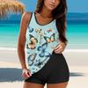 Women Swimsuit With Shorts Flowy Two Piece Swimsuits Bathing Swimwear