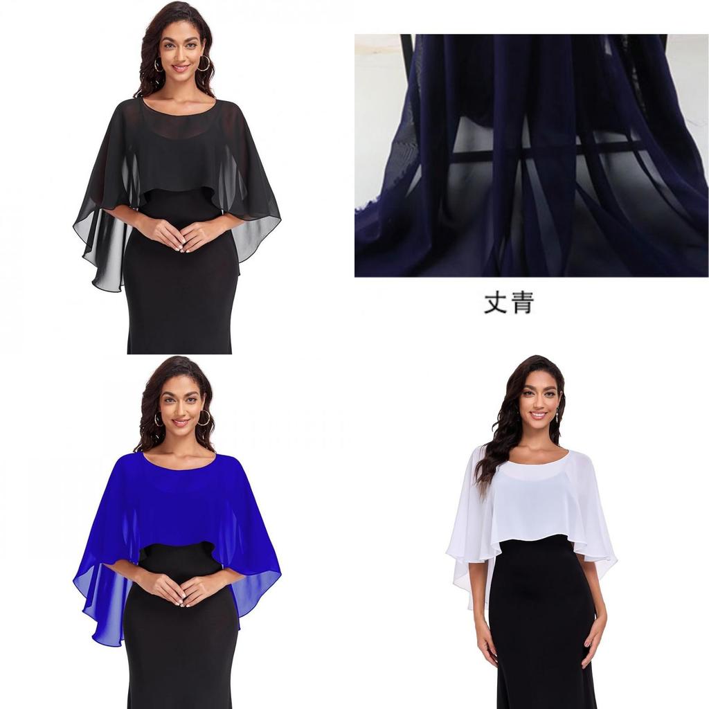 Chiffon Bridal Shawl With Asymmetrical Hem For Elegant Wedding Guest Attire