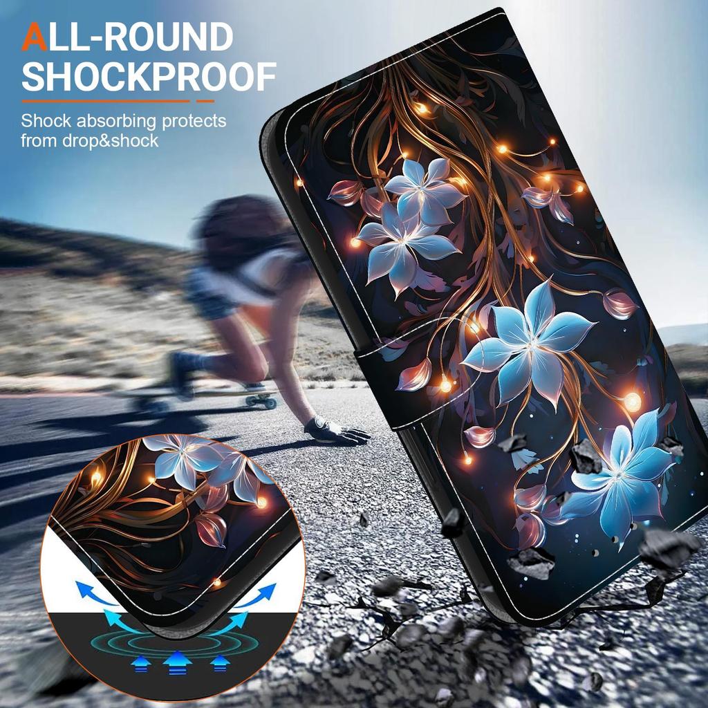 3D Абстрактное искусство Живопись Цветы Животные Кожаный телефон Кошелек Чехол-книжка Подставка для Google 8 Infinix Note 40 Tecno Camon 30 Магнитный слот для карт Флип-чехол