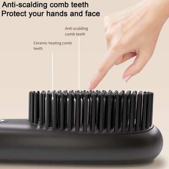 Портативный выпрямитель для волос, 3 температуры, быстрый нагрев, USB аккумулятор, отрицательные ионы, горячая щетка, электрическая расческа для укладки вьющихся волос