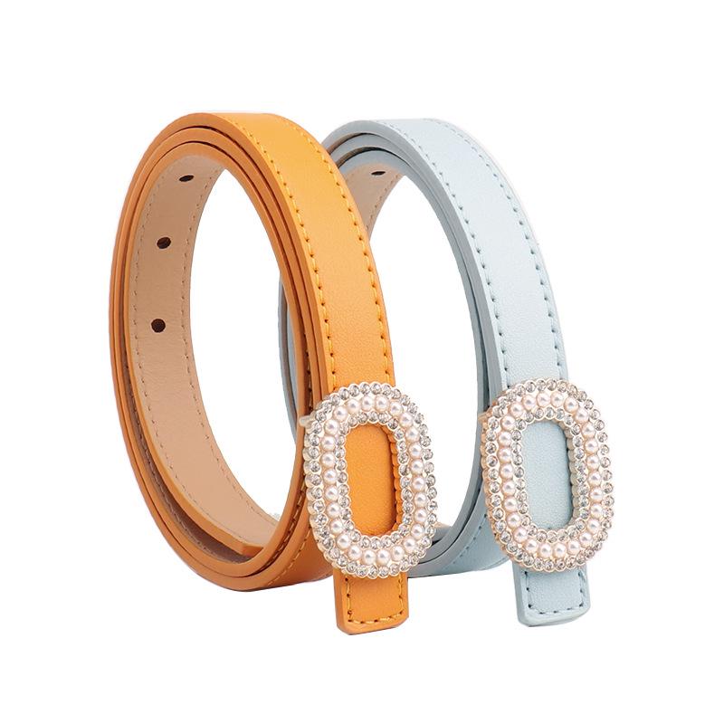 Women's Pearl Rhinestone Snap Belt: Elegant Decorative High-End Fashion for Skirts & Jeans