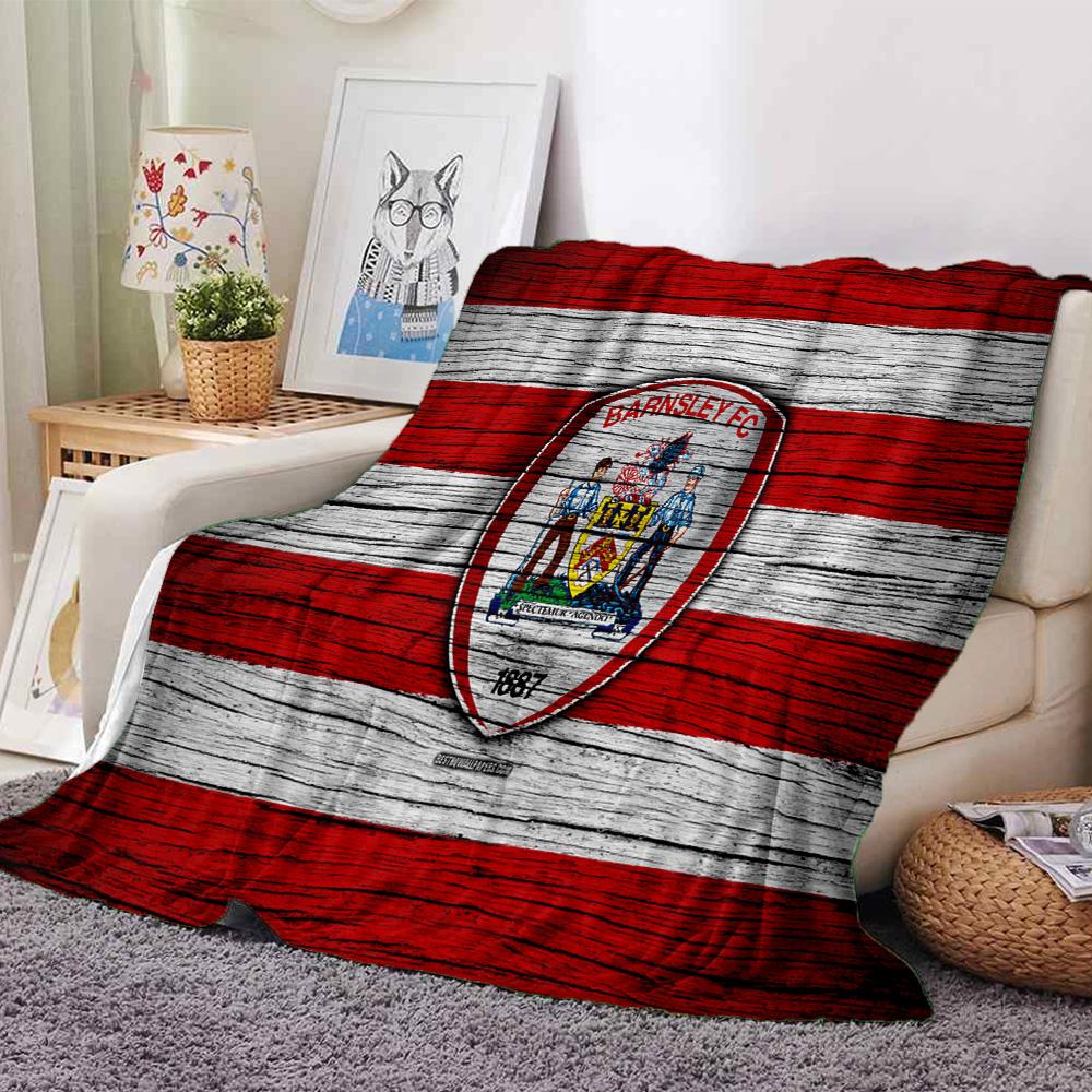 Barnsley Crest Design Flannel Blanket, Soft Polyester, Modern Design, All-Season for Camping, Travel, Gifts for holidays or birthdays