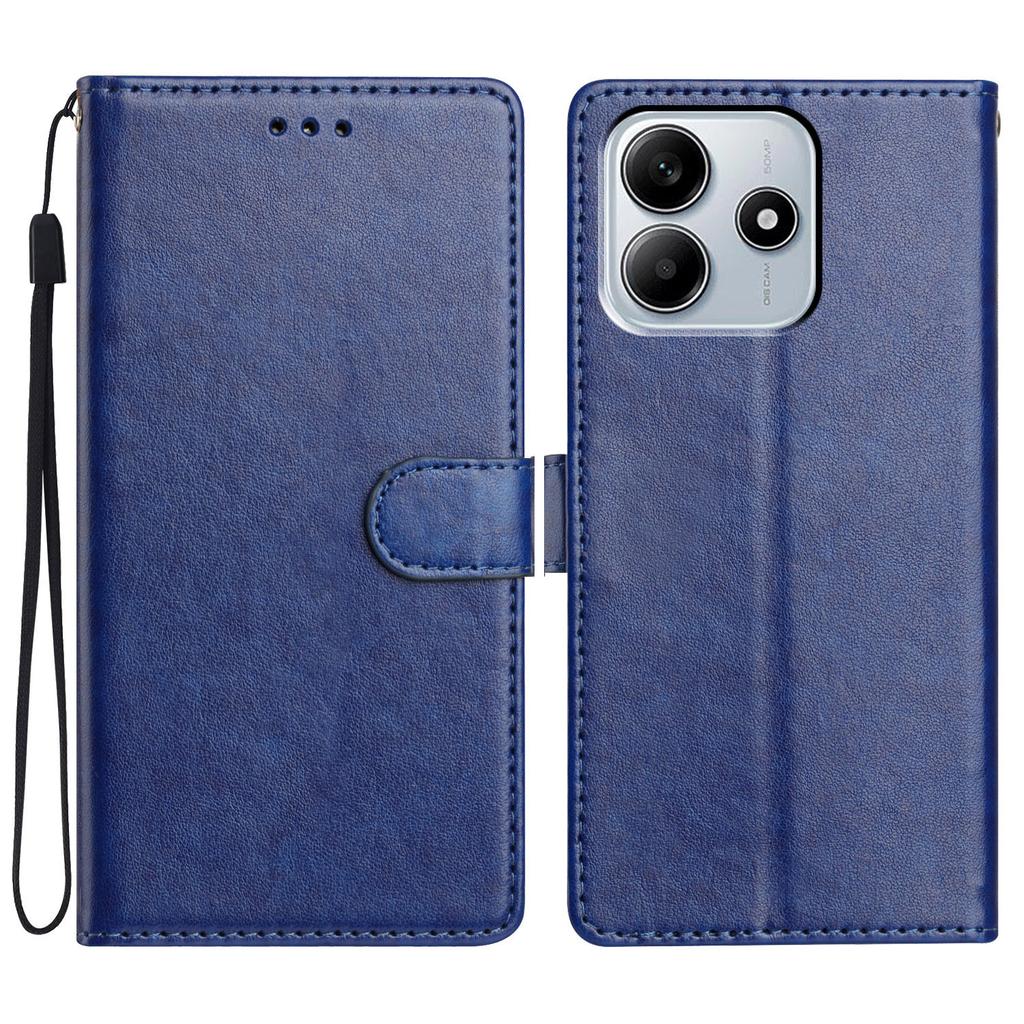 Для Xiaomi Redmi Note 14 5G Кожаный чехол-кошелек с подставкой и удобным ремешком